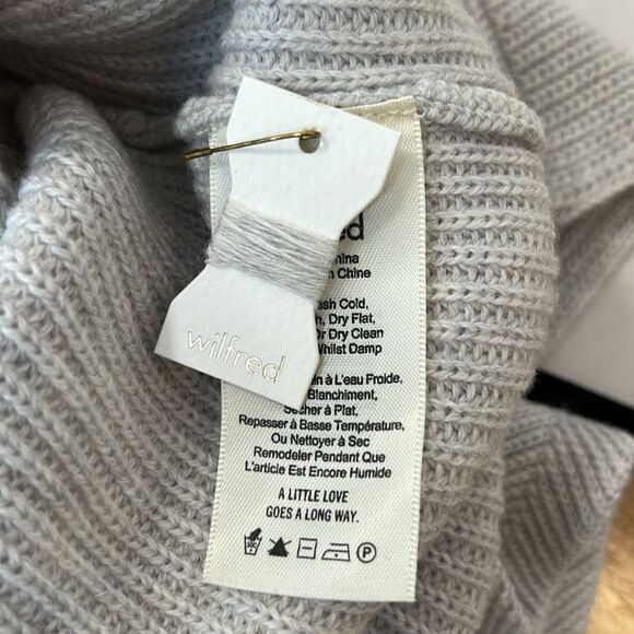 Wilfred Aritzia Durandal Sweater Vest Turtle Neck Wool Side Slit Size XS Grey - Picture 7 of 9